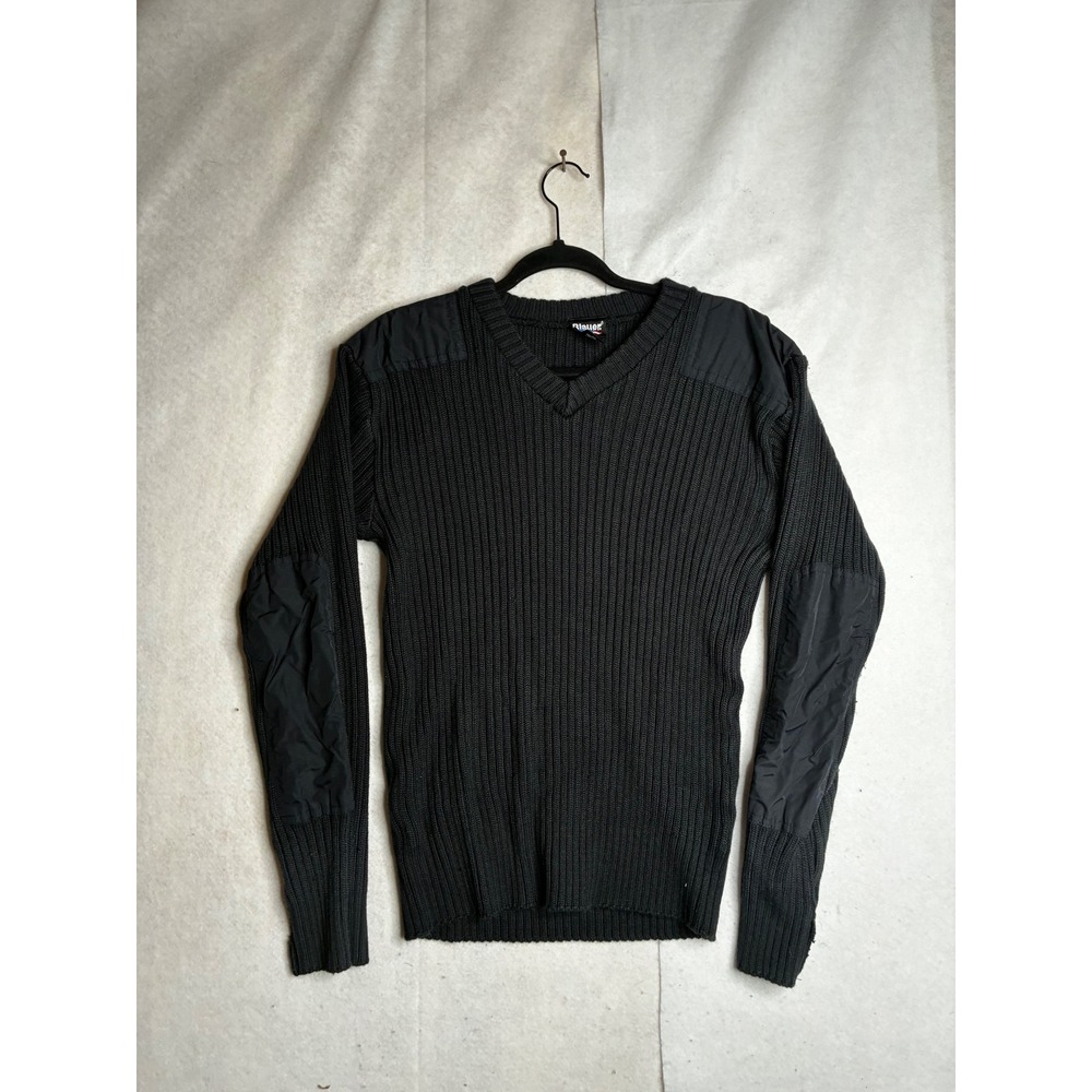 Blauer Mens Tactical Commando V-Neck Sweater Dark Navy Blue Wool Blend Large 210